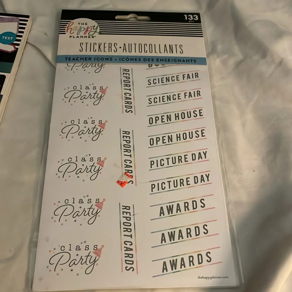 Two NEW Happy Planner Teacher sticker Bold